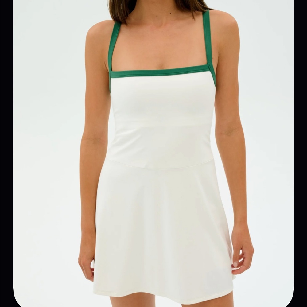 SPLITS59 Monah Rigor Dress size medium NWT white & green (arugula) - Picture 2 of 4